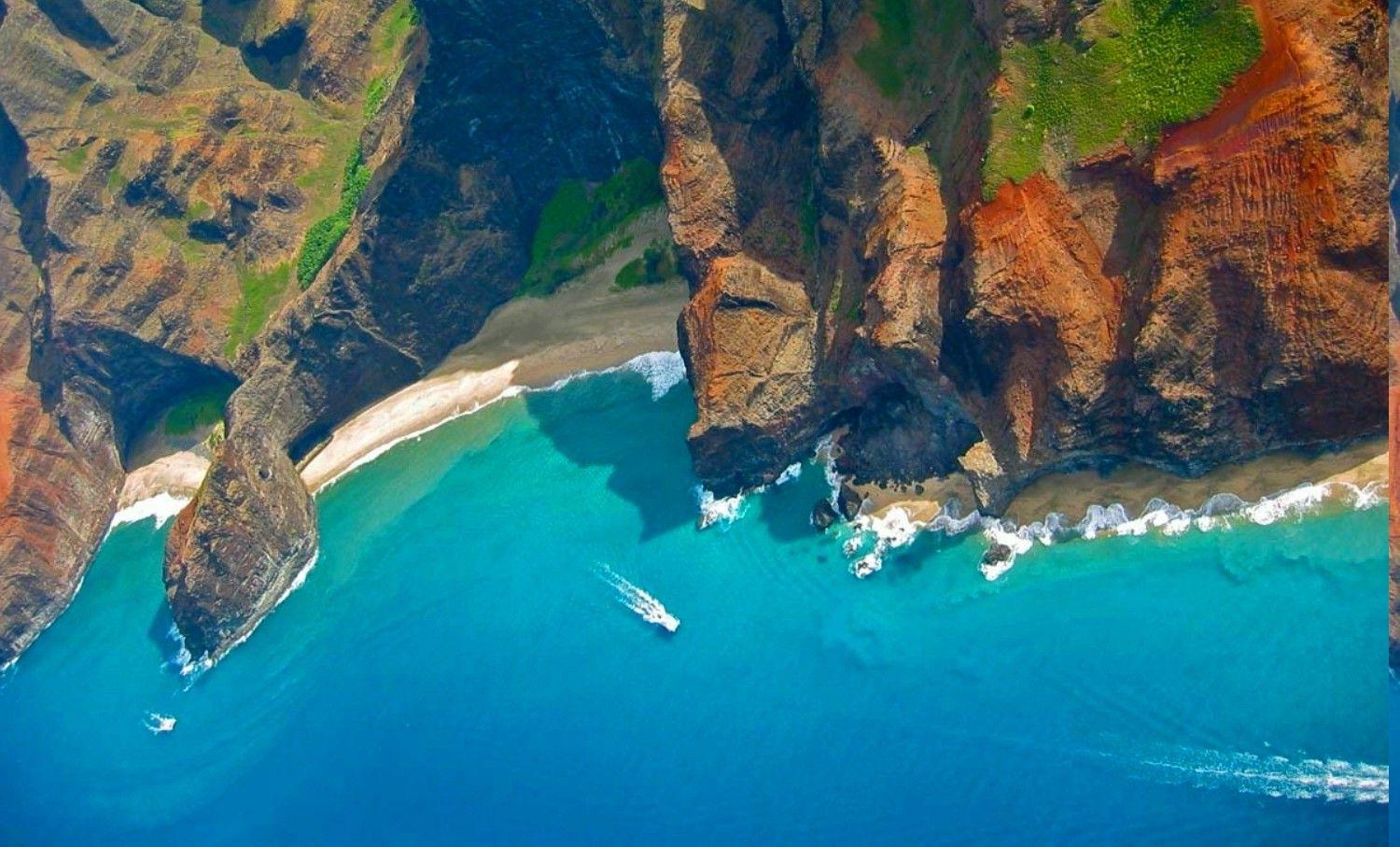 1500x907 Kauai, Hawaii, Island, Mountain, Beach, Sea, Sand, Cliff