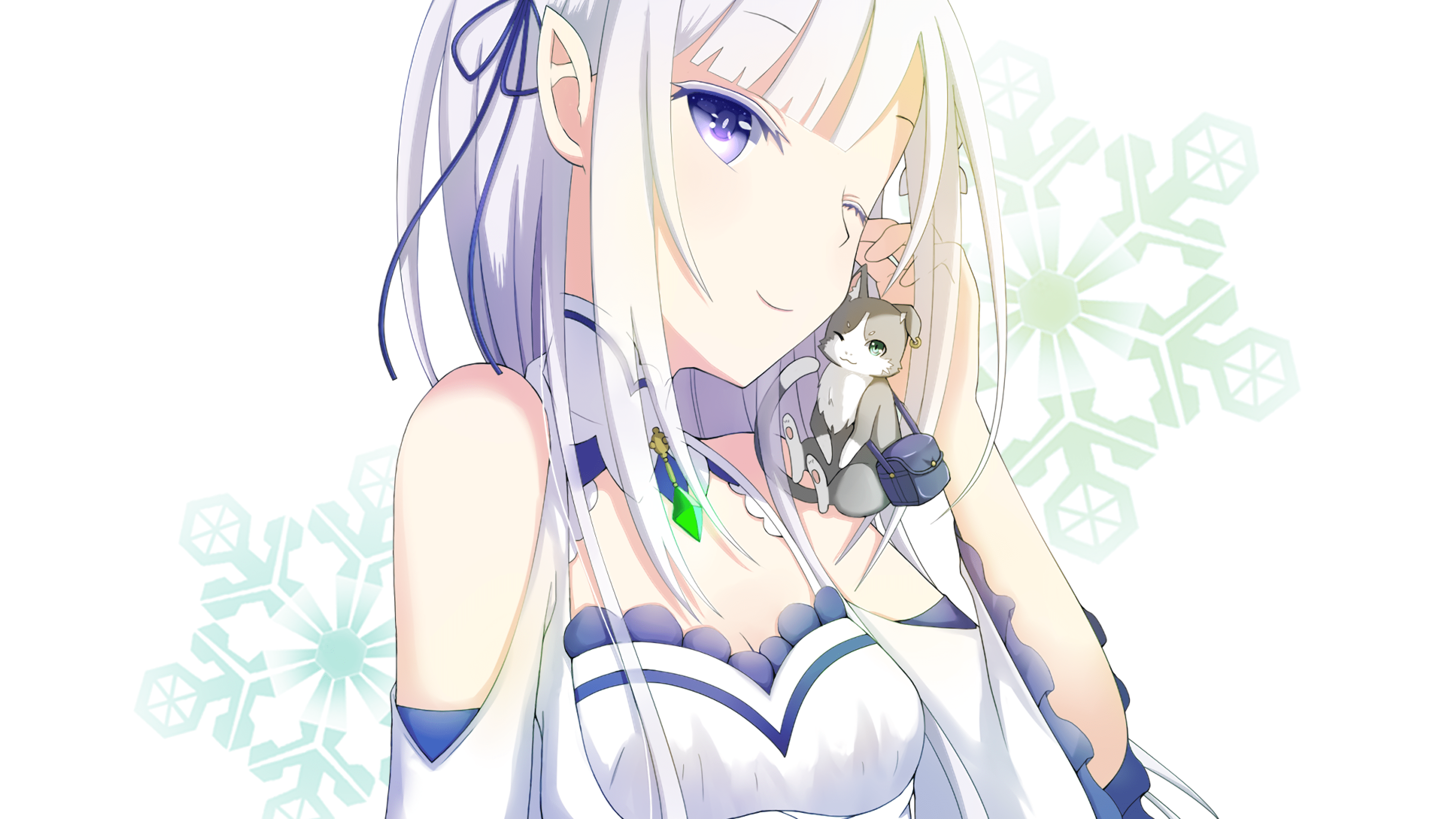 3840x2160 Download 3840x2160 Emilia, Pack, Re: Zero, Cute, White Hair
