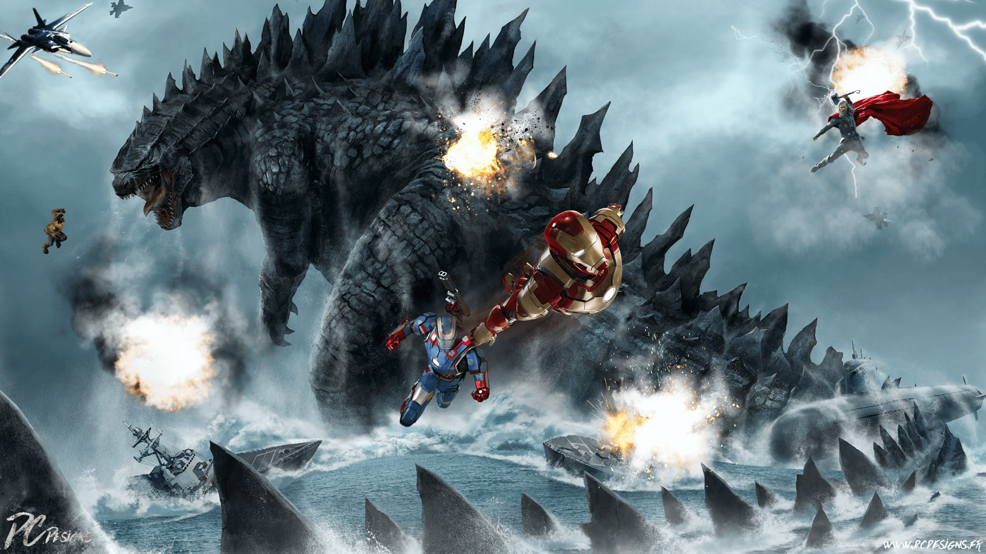 1920x1080 Godzilla Wallpaper. T Rex Godzilla