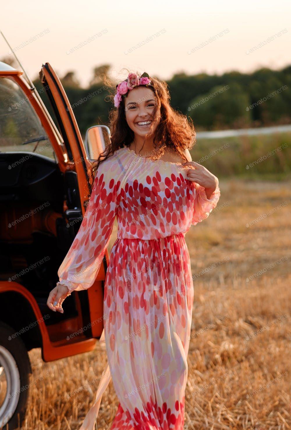 1000x1477 Beautiful hippie girl near van By Nejronâ€™s photo #Ad