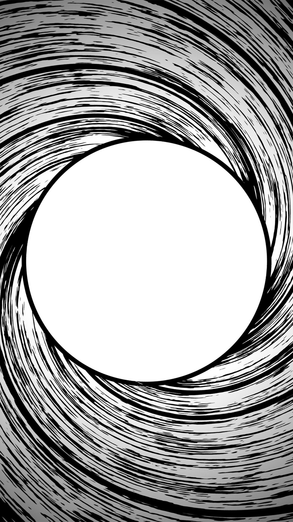 1242x2208 James Bond Circle Bw Pattern Android wallpaper HD