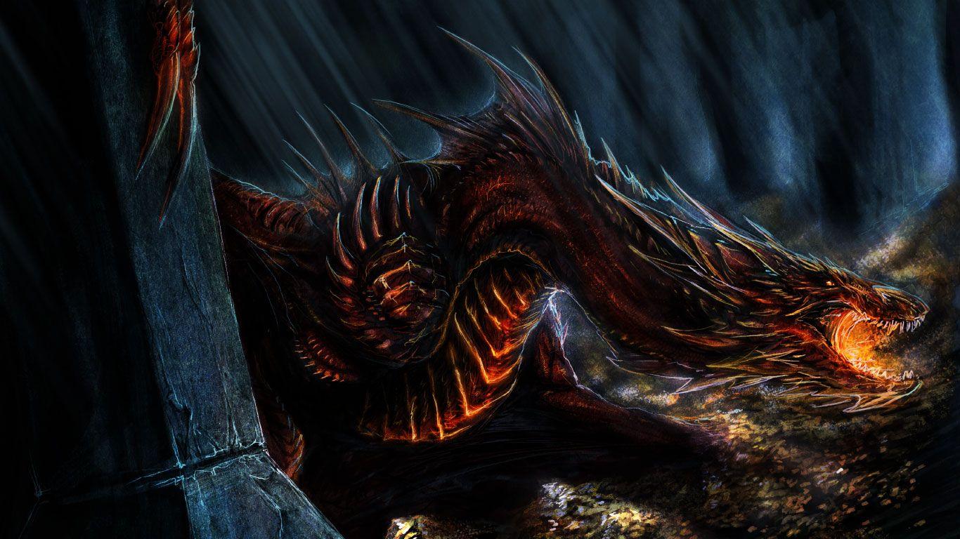 1366x768 Smaug Background Phone Hobbit The Desolation Of Smaug