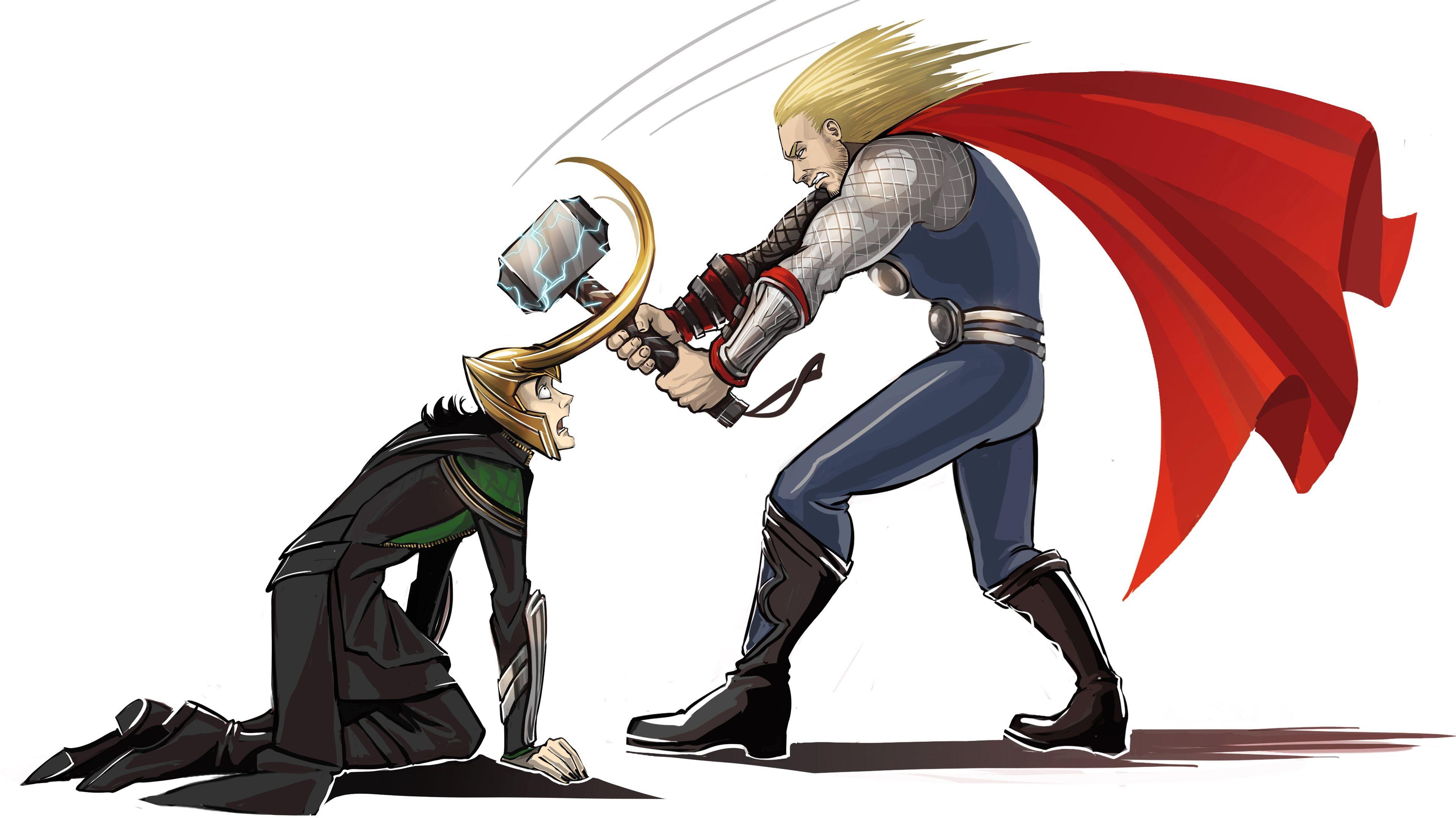 3840x2160 Thor Vs Loki thor wallpaper, superheroes wallpaper, loki