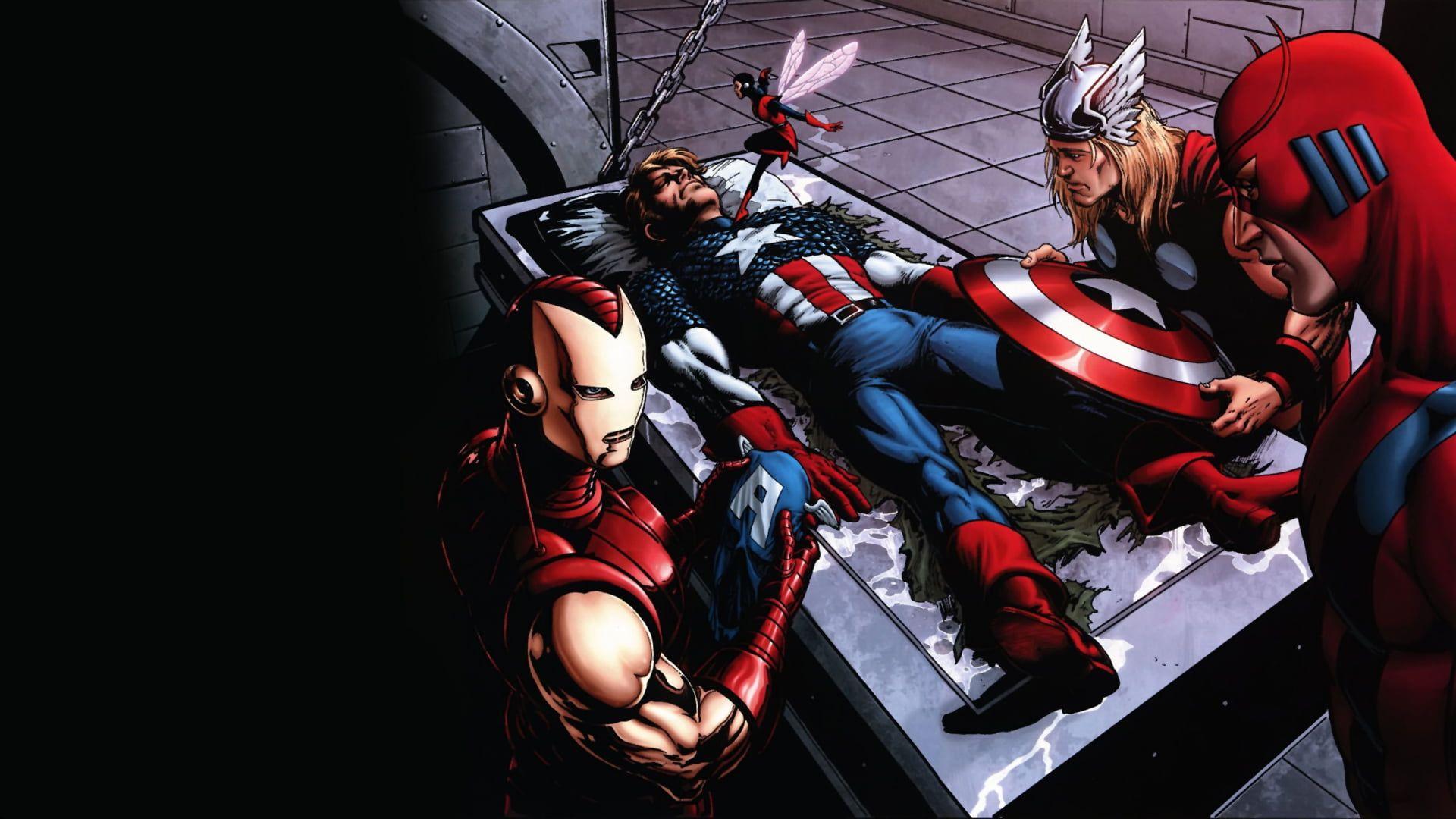1920x1080 The Death of Captain America with Thor, Flash and Ironman