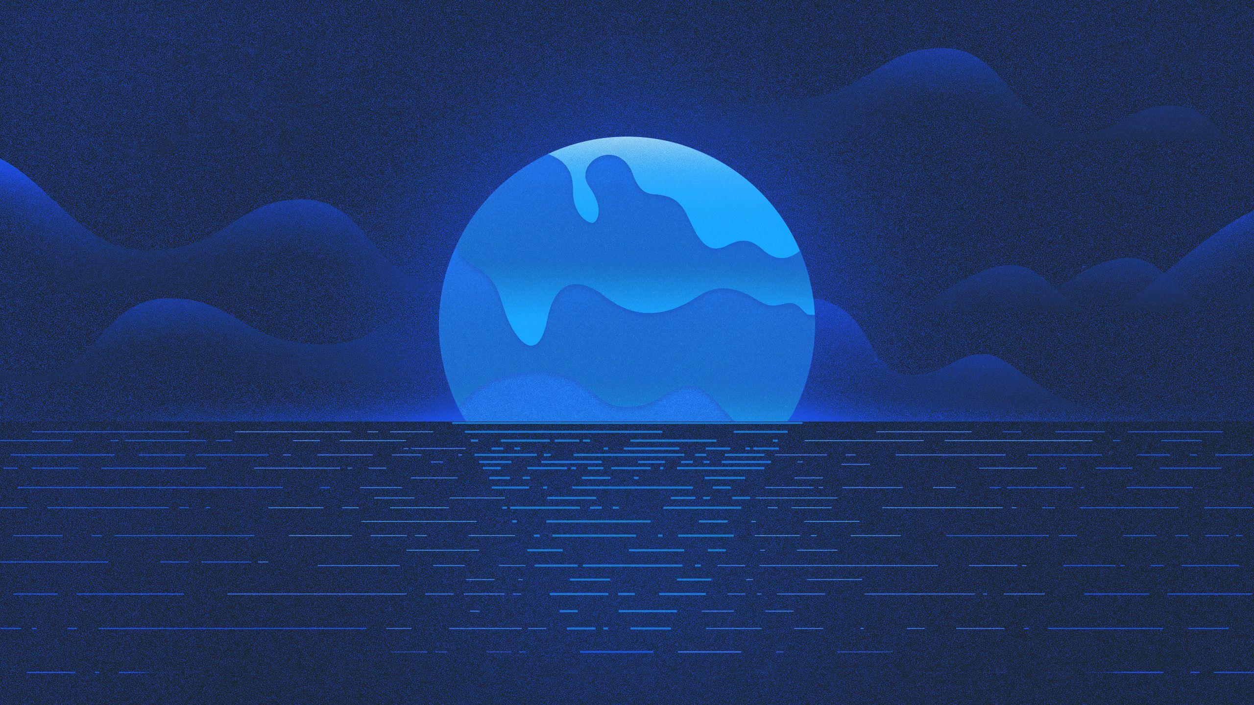 2560x1440 Melting July Blue Cool Ocean Sunet, HD Artist, 4k Wallpaper