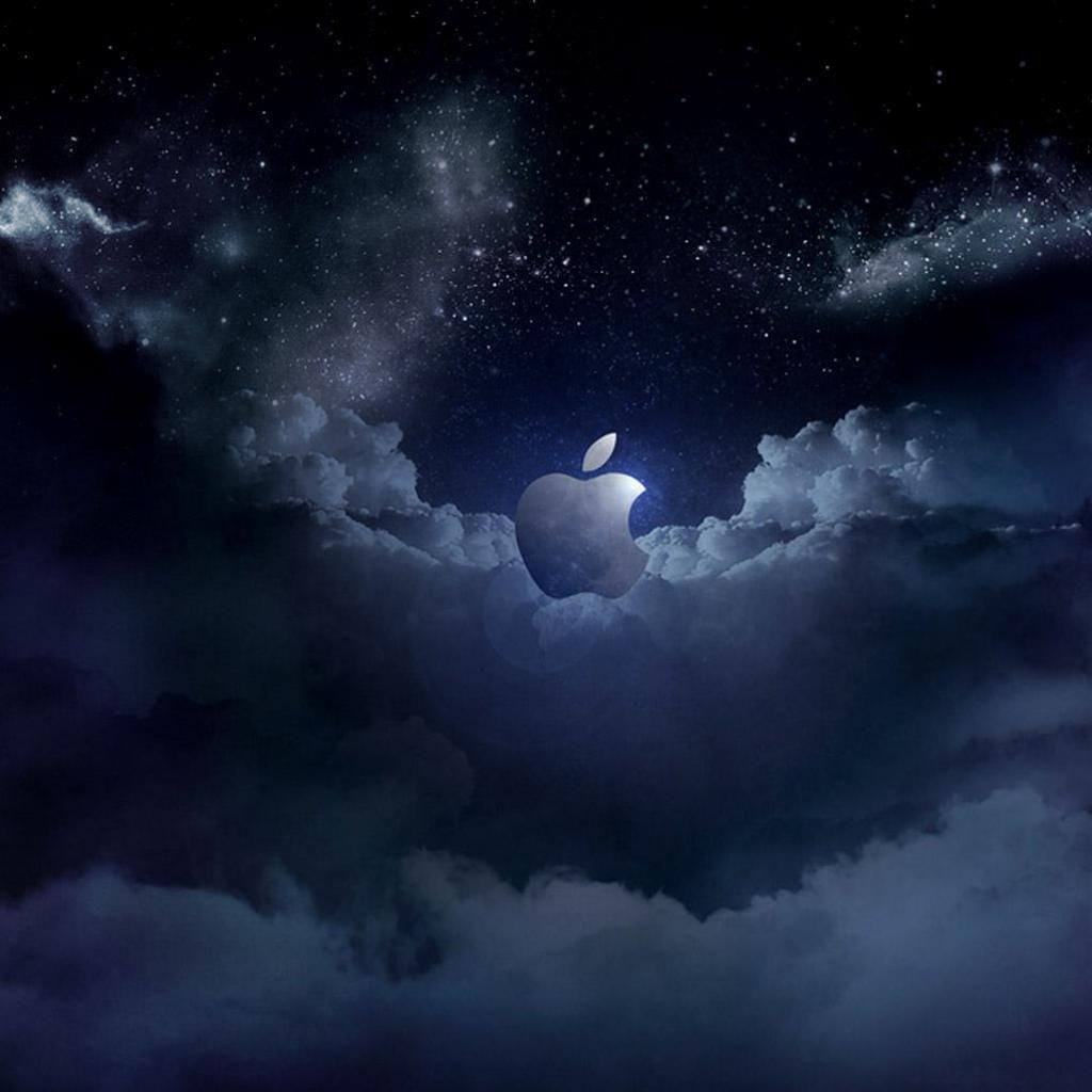 1024x1024 Hình nền Logo Apple có mây - Hình nền Logo Apple tuyệt vời