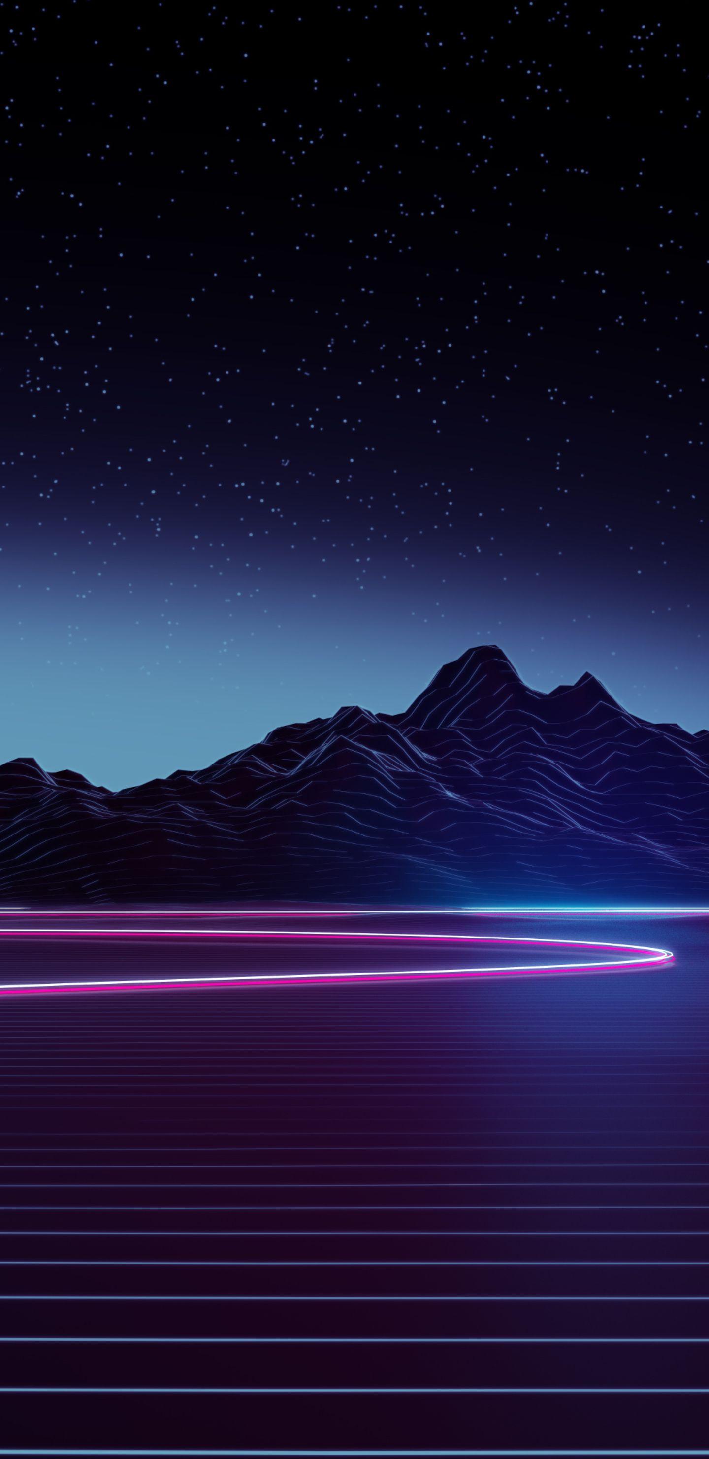 1440x2960 Neon 80's Wallpaper