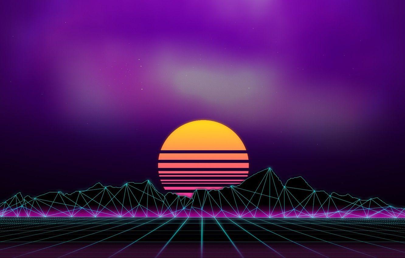 1332x850 Wallpaper Music, Background, 80s, Neon, 80's, Synth