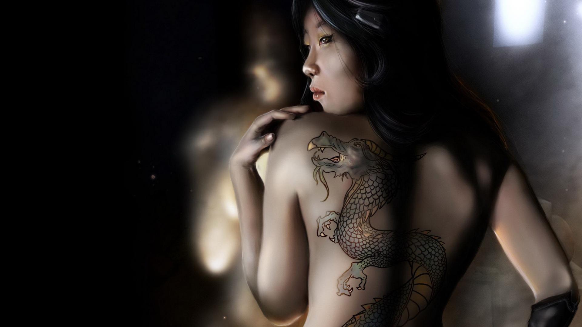 1920x1080 Tattoo Girl Wallpaper