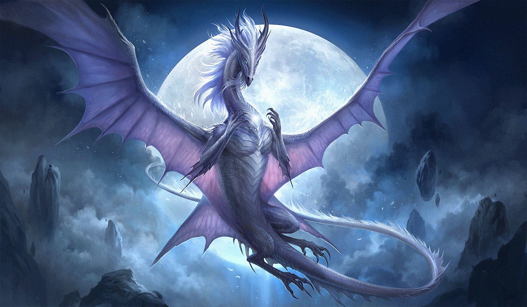 Moon Dragon Wallpapers - Top Free Moon Dragon Backgrounds - WallpaperAccess