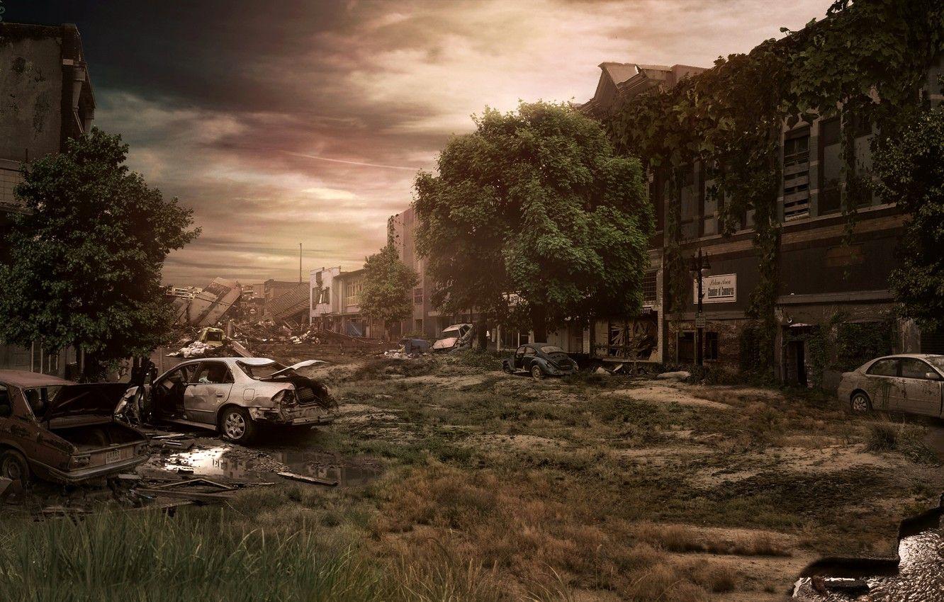 1332x850 Wallpaper city, fantasy, ruins, destroyed, apocalypse