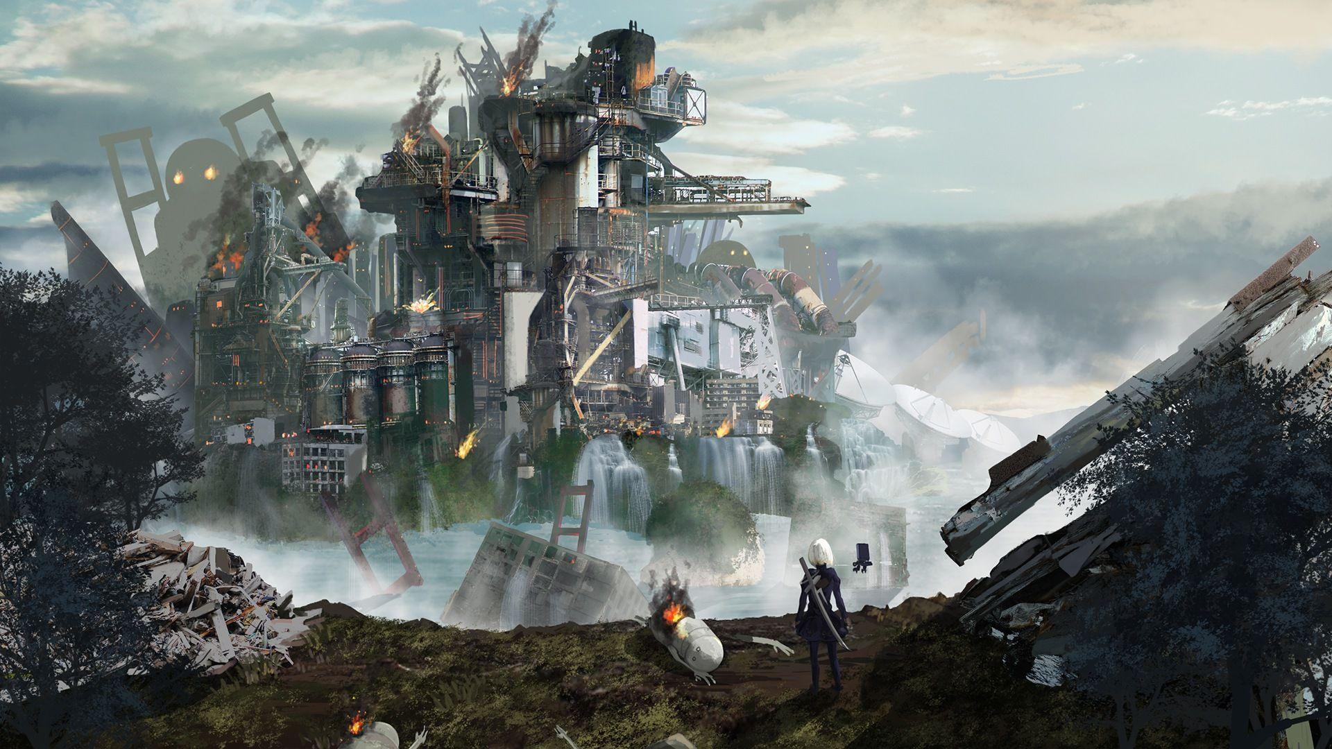 1920x1080 Nier Automata Wallpaper City Ruins HD 1920x1080
