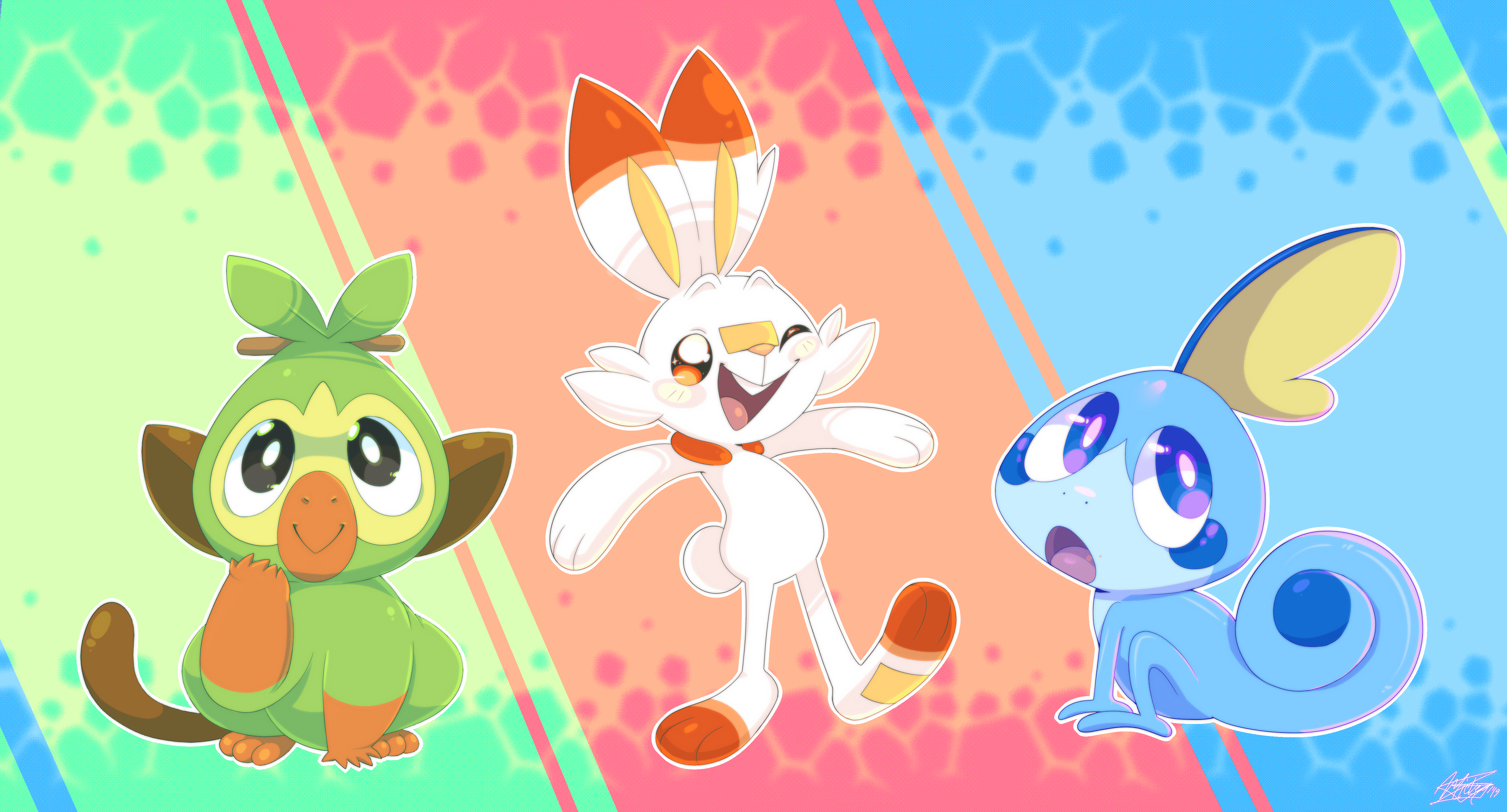 Pokemon Sword and Shield Starters Wallpapers - Cat with Monocle