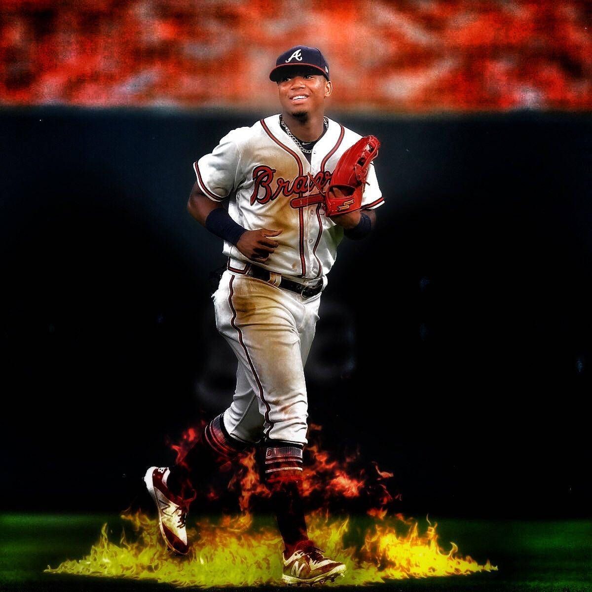 1200x1200 Ronald Acuna Jr. On Fire Wallpaper