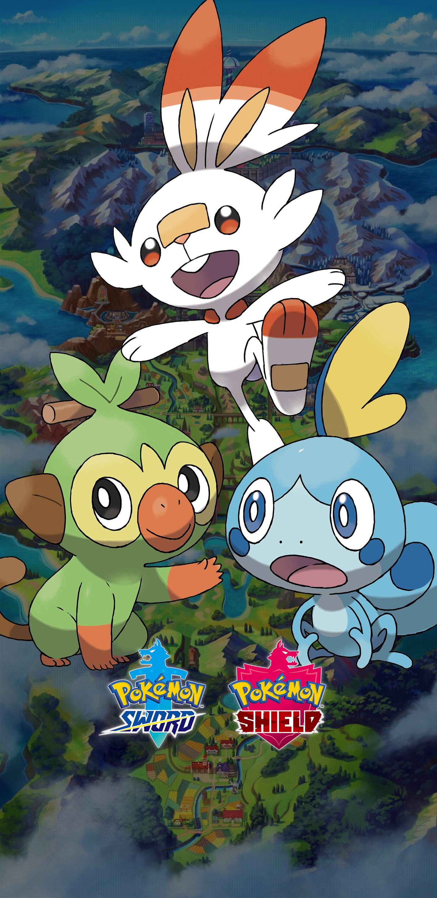 1440x2960 Pokemon Sword and Shield Starters Wallpaper. Cat with Monocle