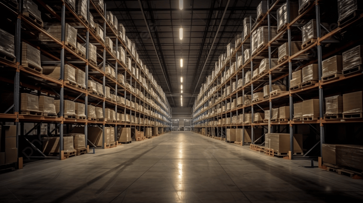 1200x673 An Empty Warehouse With Many Shelves