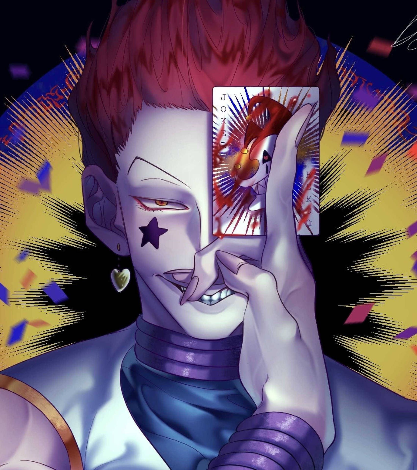 1703x1920 Hisoka 4k Joker Card Wallpaper