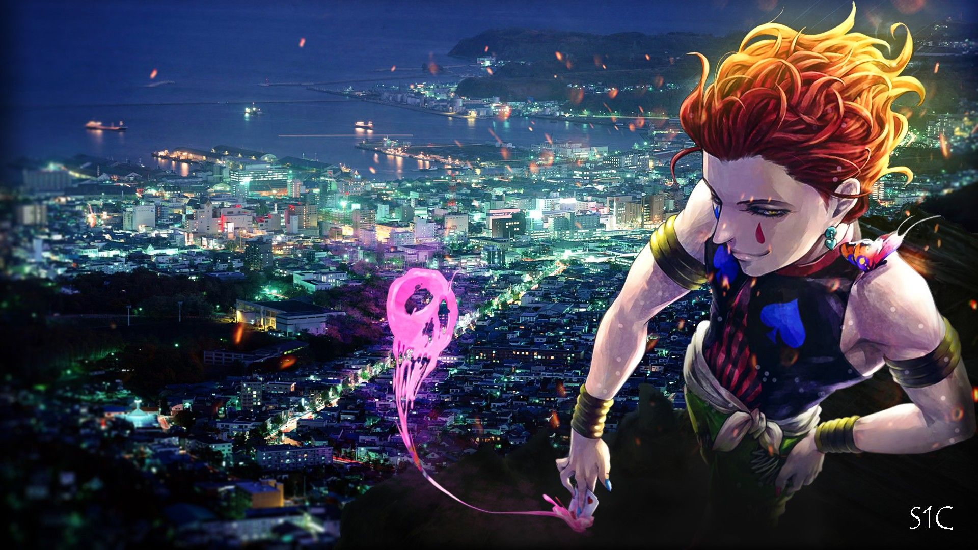 1920x1080 Hisoka City Background HD Hunter x