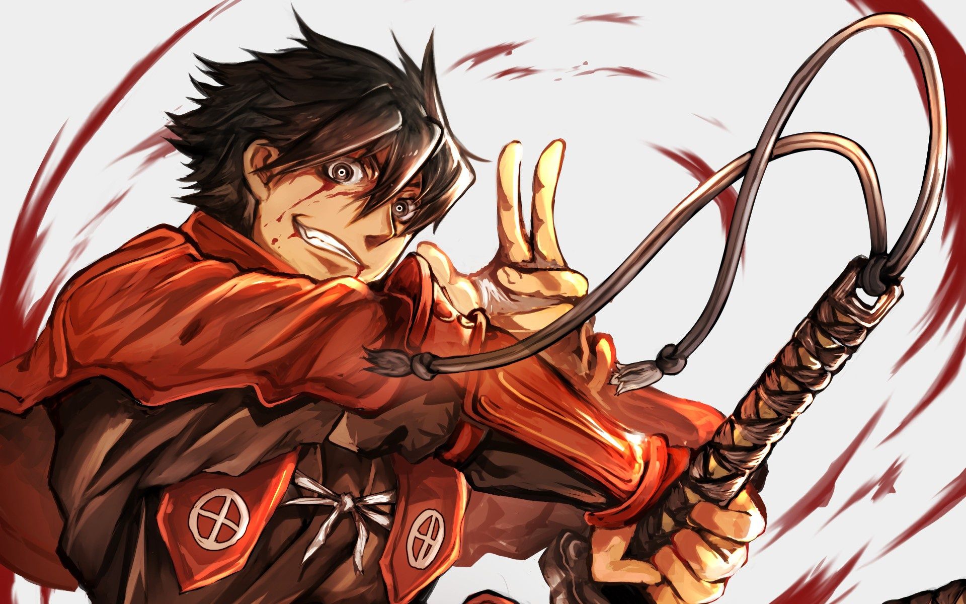 1920x1200 Wallpaper blood, anime, katana, man