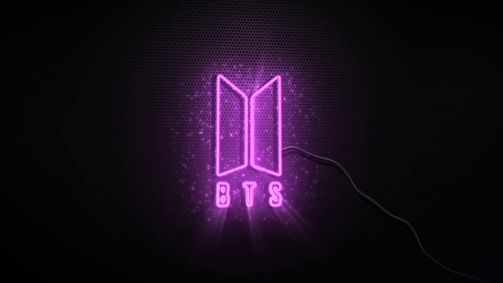 1920x1080 Purple BTS Logo In Black Background HD