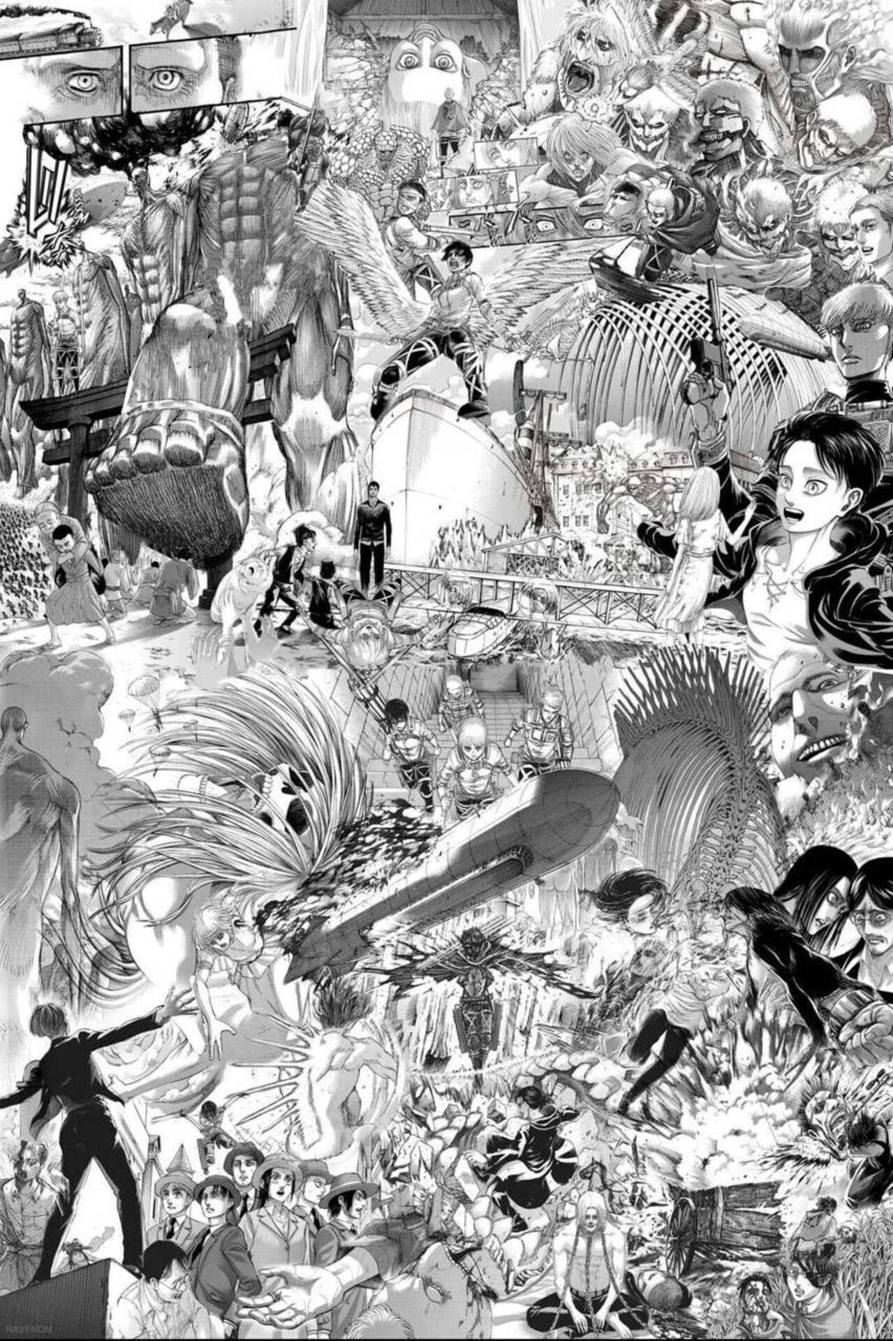 1279x1920 Aot Collage Manga Wallpaper