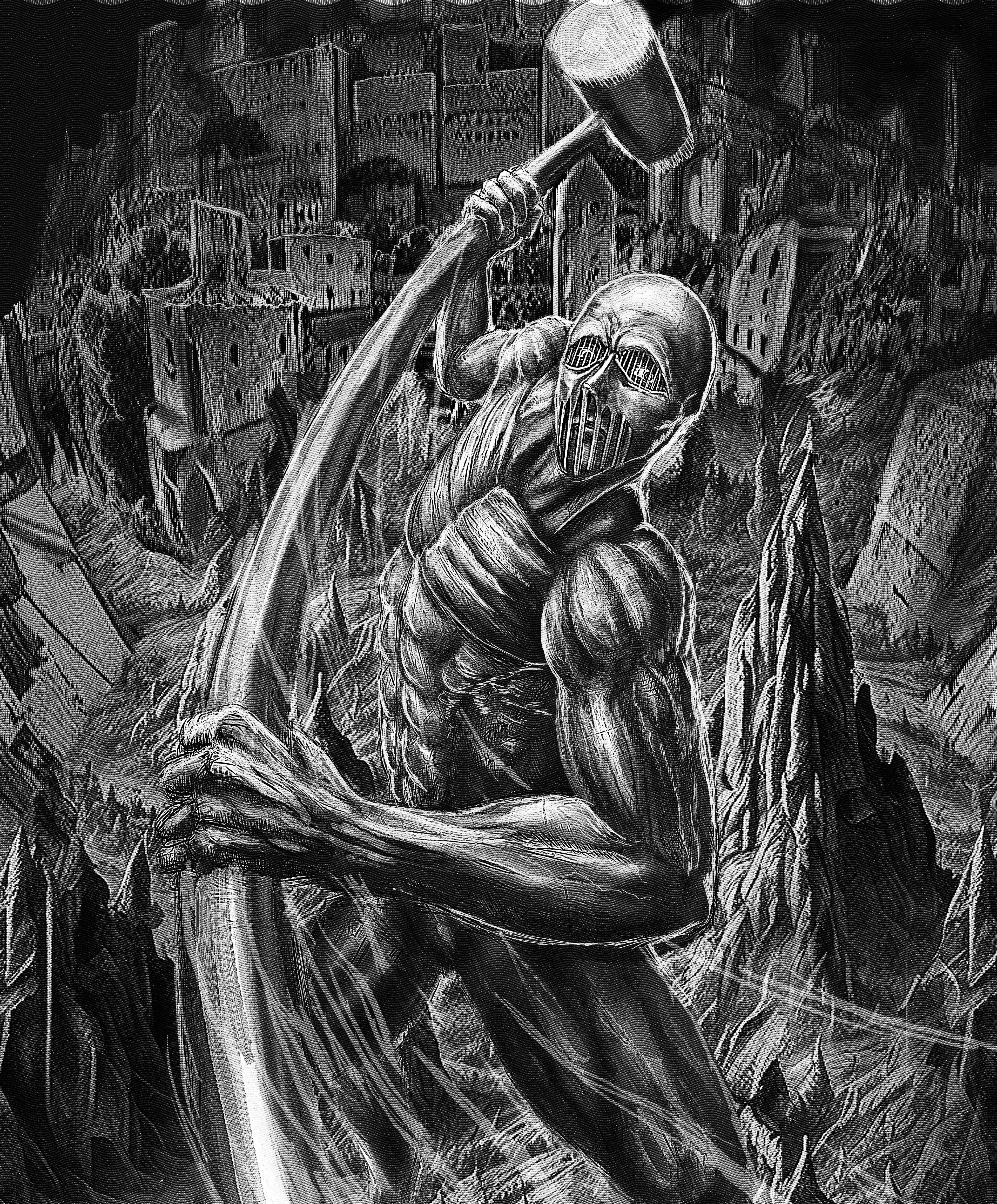 3840x4636 Warhammer titan fanart