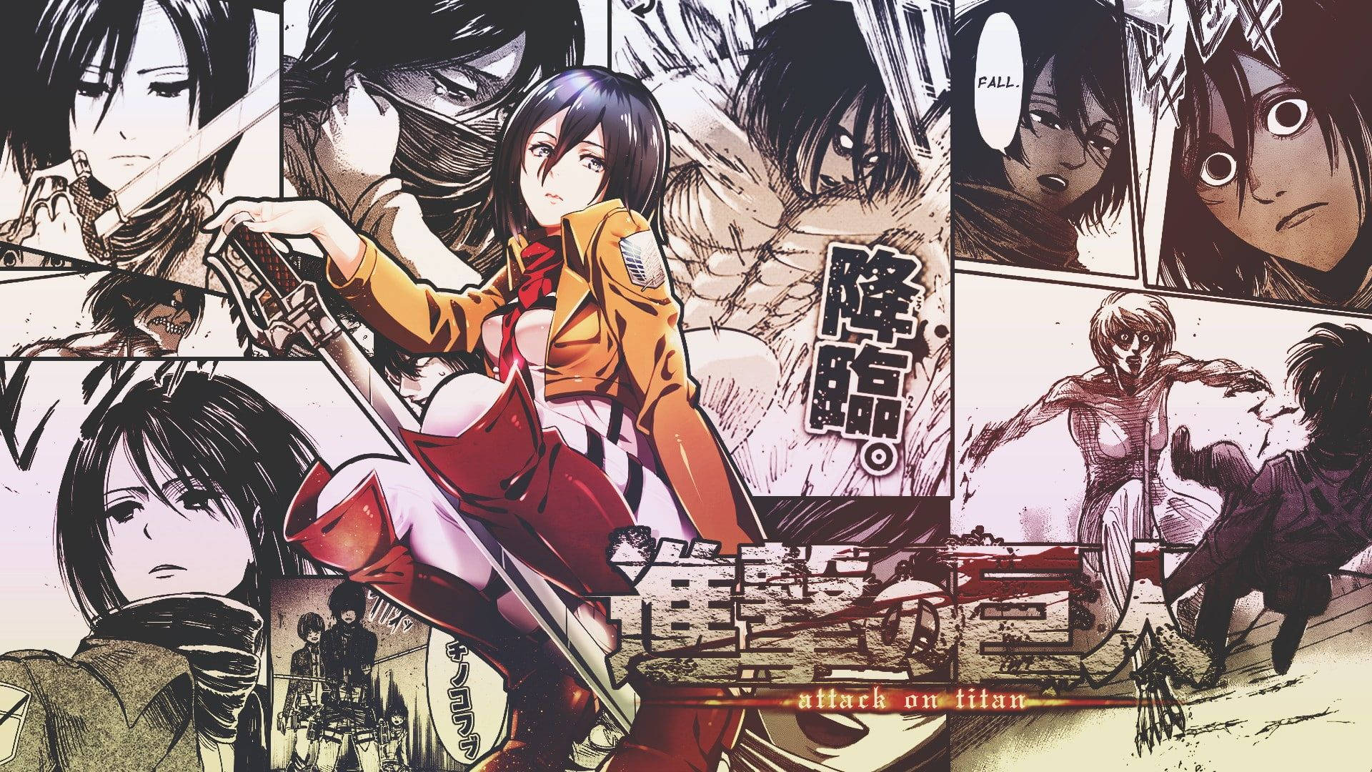 1920x1080 Mikasa Ackerman Manga Panel Wallpaper
