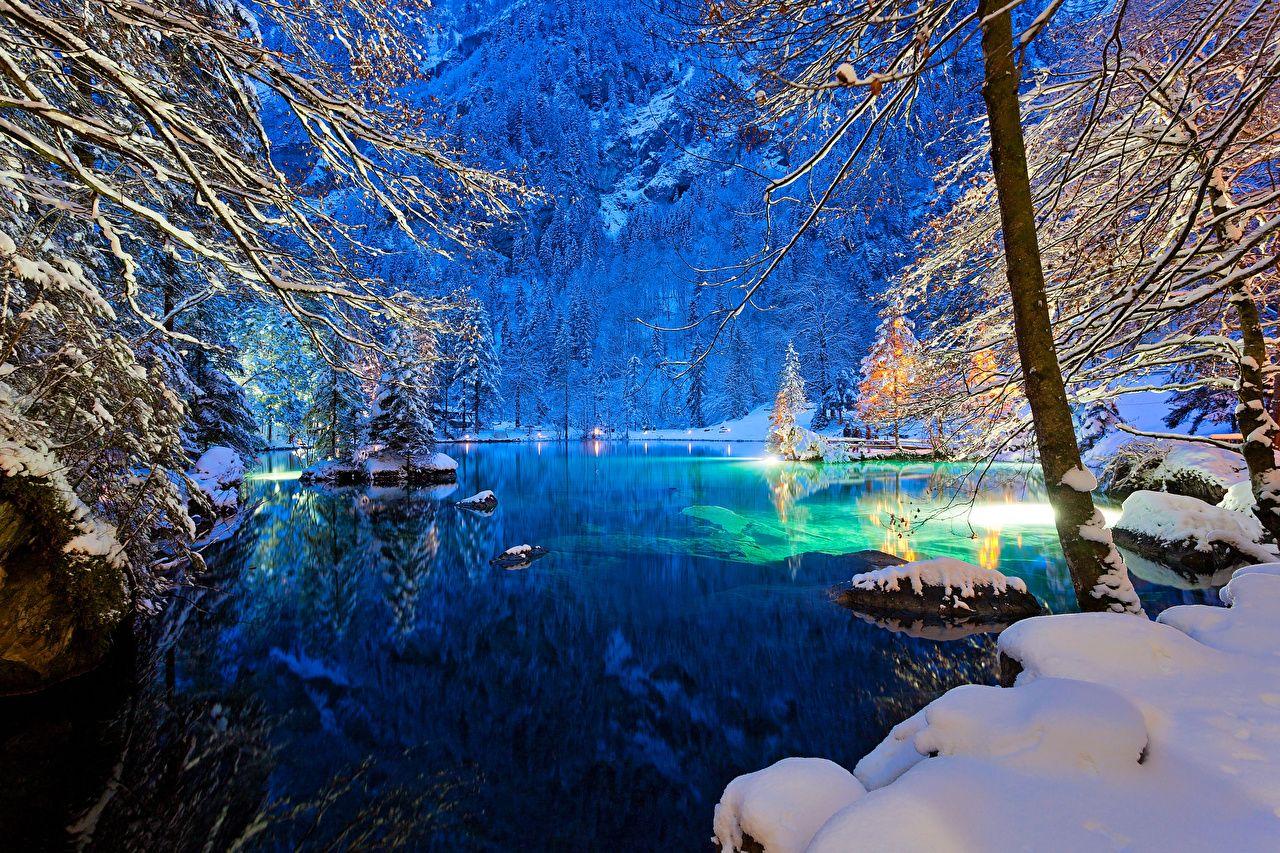 1280x853 Desktop Wallpaper Switzerland Kander Valley Nature Winter
