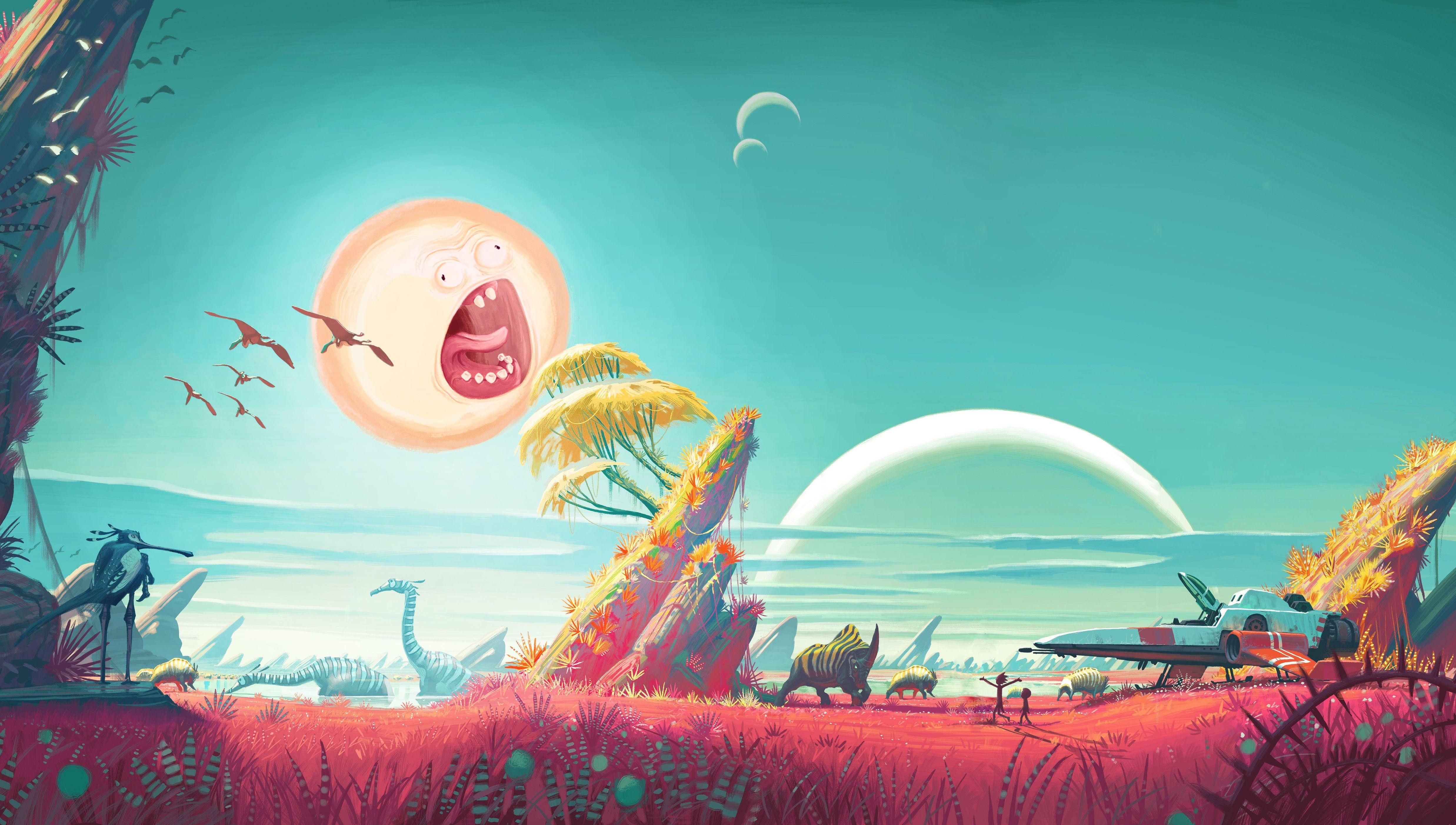 4950x2804 Better late than never. Updated Rick & Morty / No Man's Sky