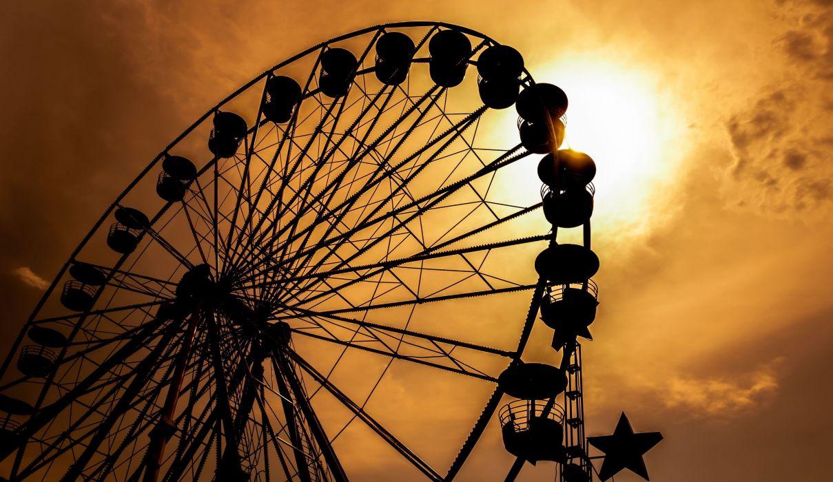 1209x700 Mood ride Ferris wheel nostalgia sunset sun sky silhouette