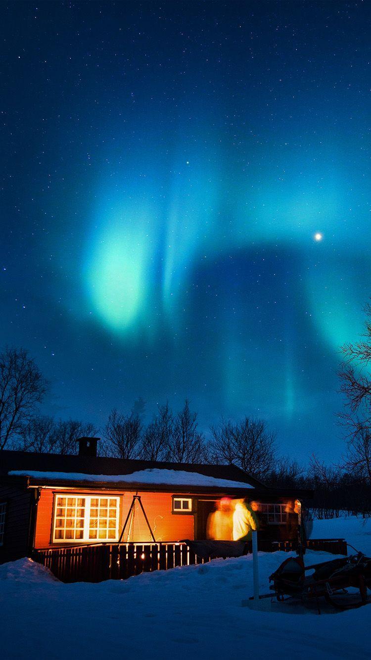 750x1334 Night Mountain Winter iPhone Wallpaper at