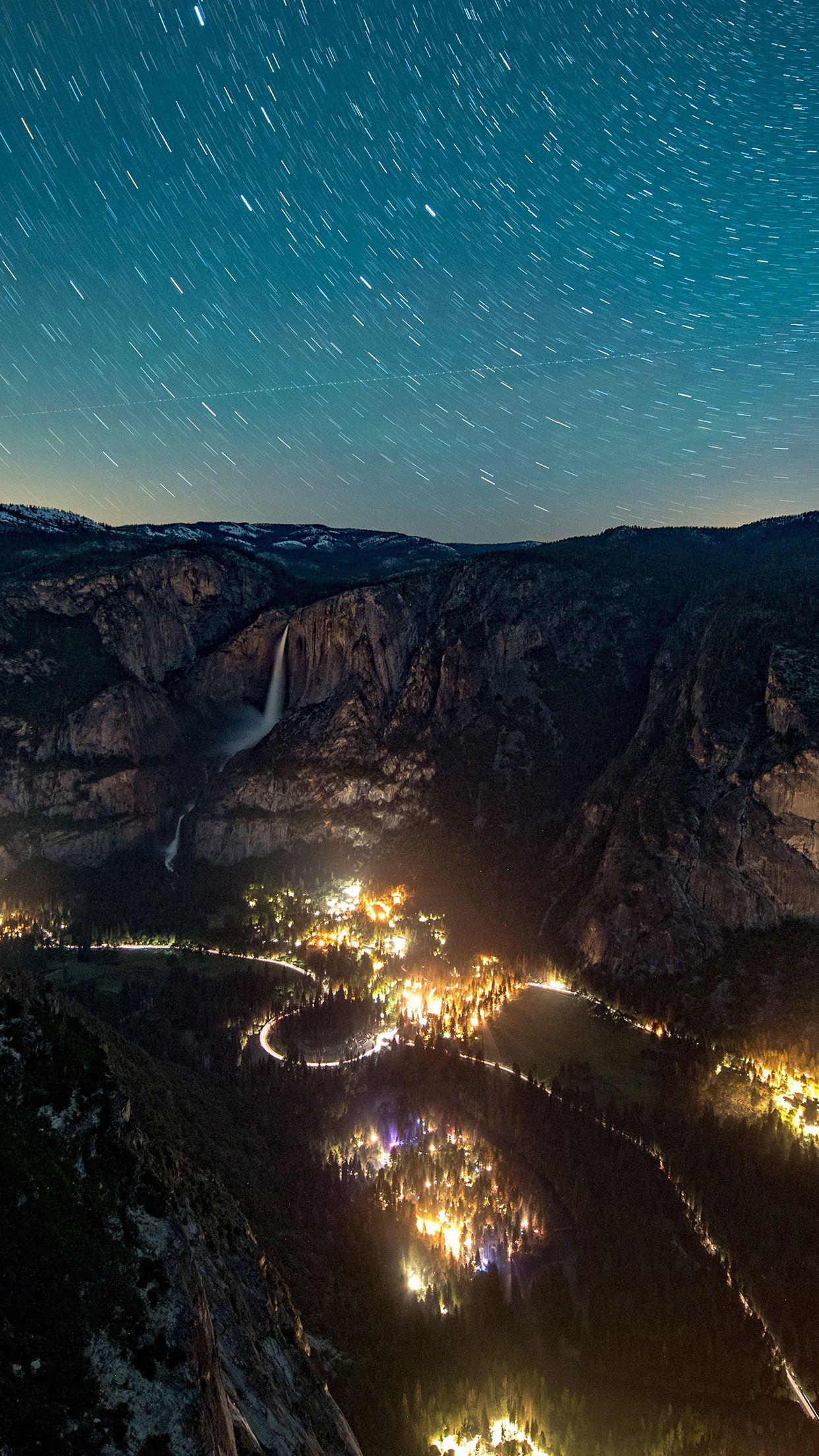 1242x2208 Nv48 Mountain Cold Winter Sky Star Night Nature, HD