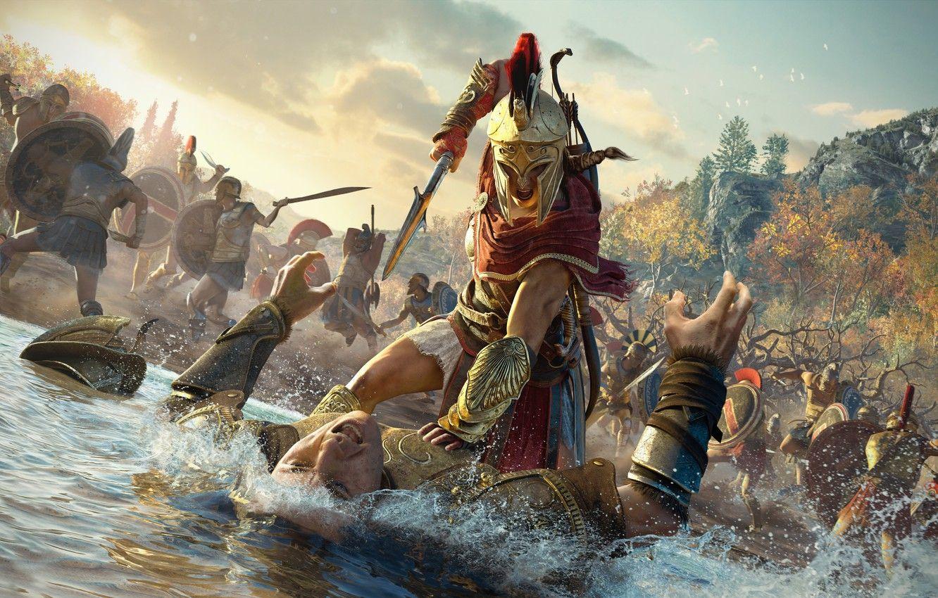 1332x850 Wallpaper soldiers, Kassandra, Assassins creed, assassin