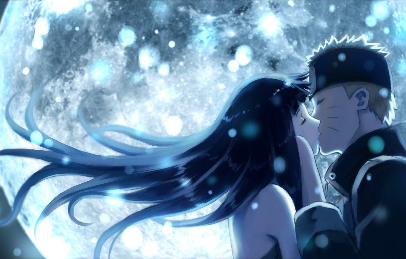 1332x850 Photo Wallpaper Moon, Naruto, Art, Kiss, Naruto Uzumaki