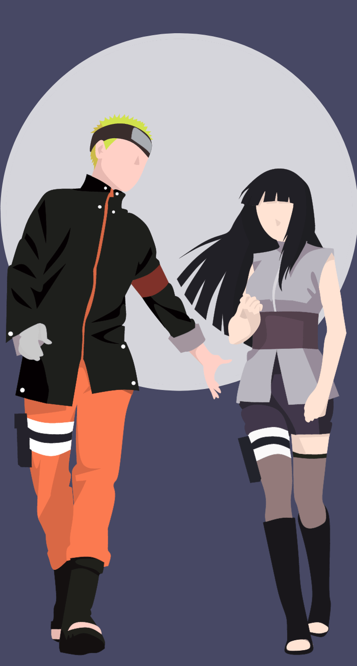 720x1344 Naruto & Hinata Minimalist Wallpaper .