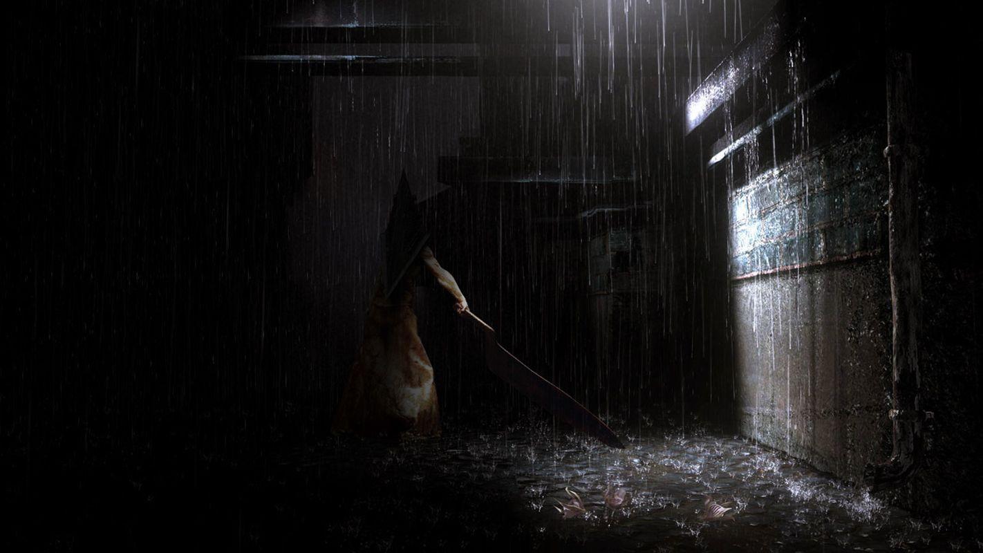 1422x800 Pyramid Head Back Alley Rain Background, HD