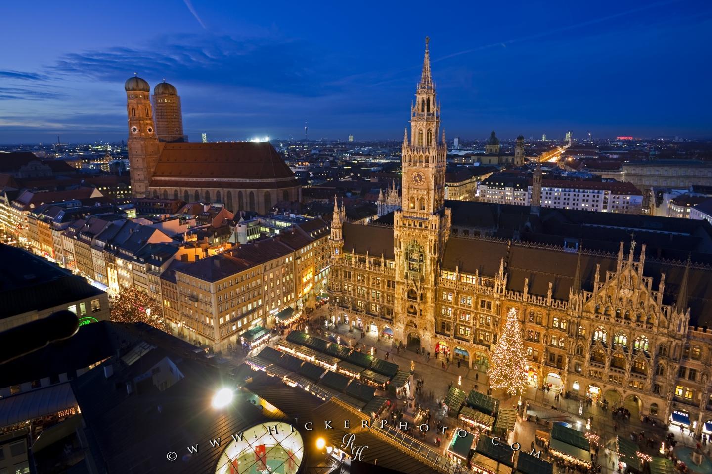 1440x959 Free wallpaper background: Aerial View Munich Christmas Market