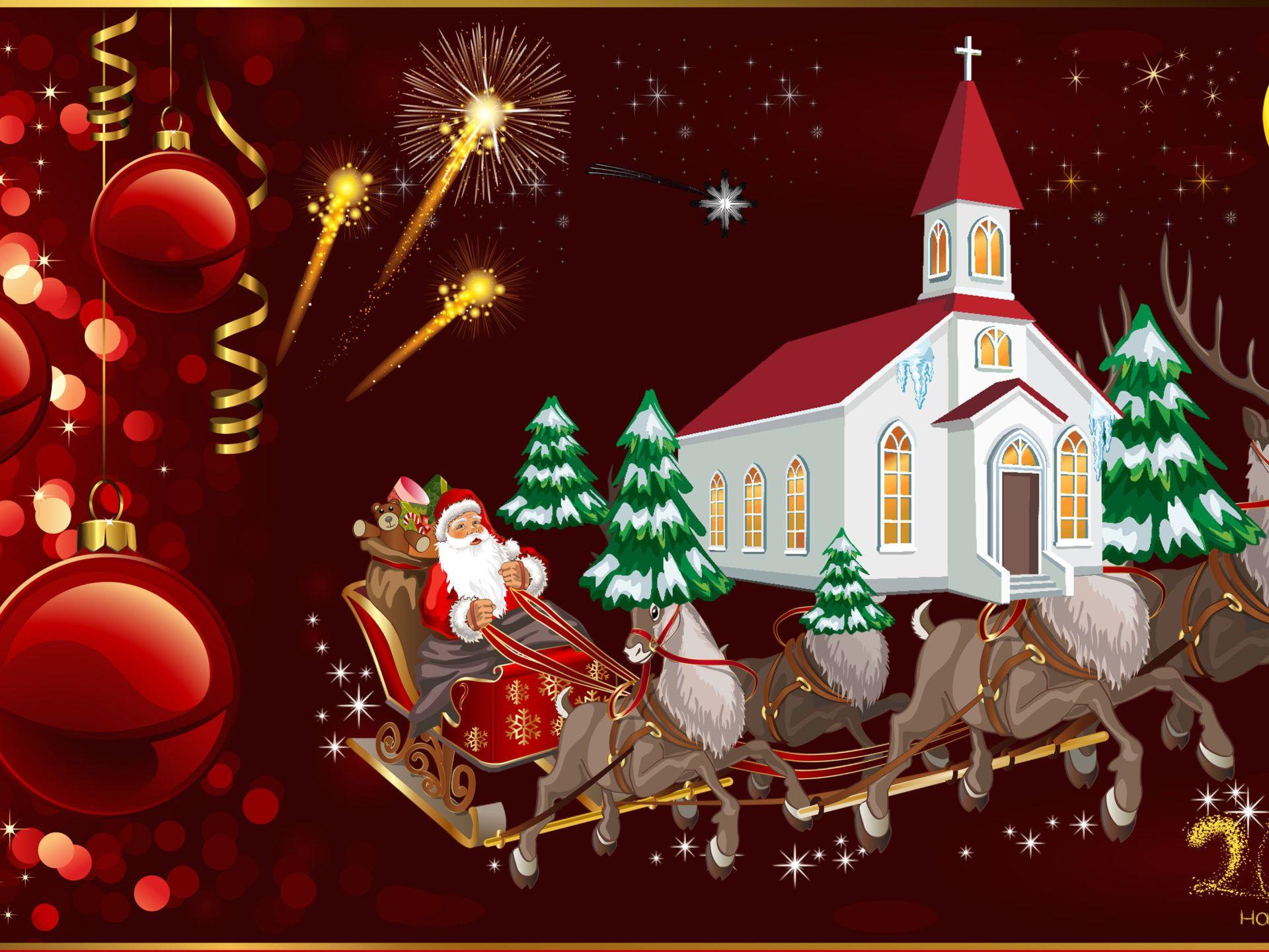 1920x1440 Happy New Year 2020 Merry Christmas Christmas Greeting Card