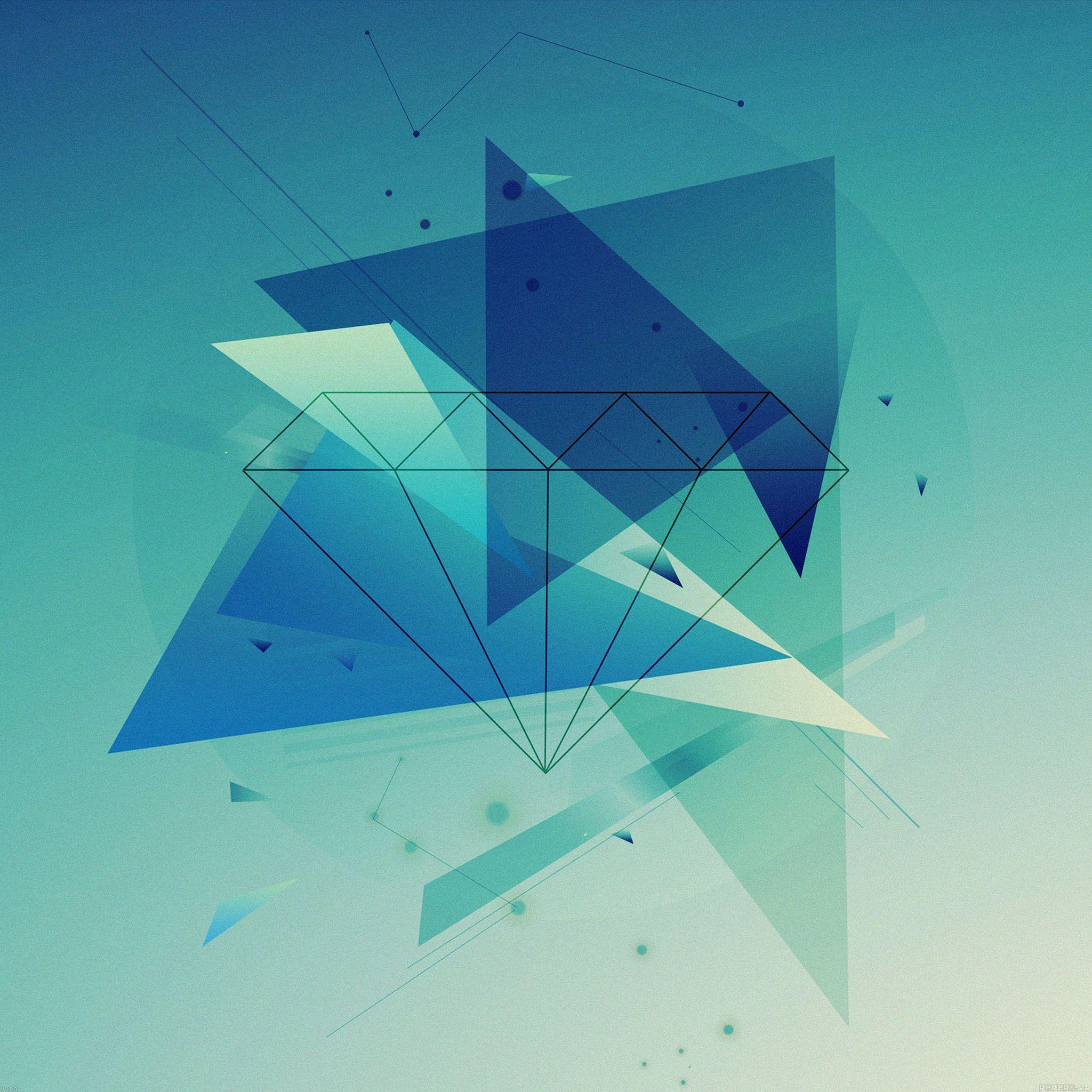 2048x2048 Diamond blue graphic art iPad Air Wallpaper Free Download