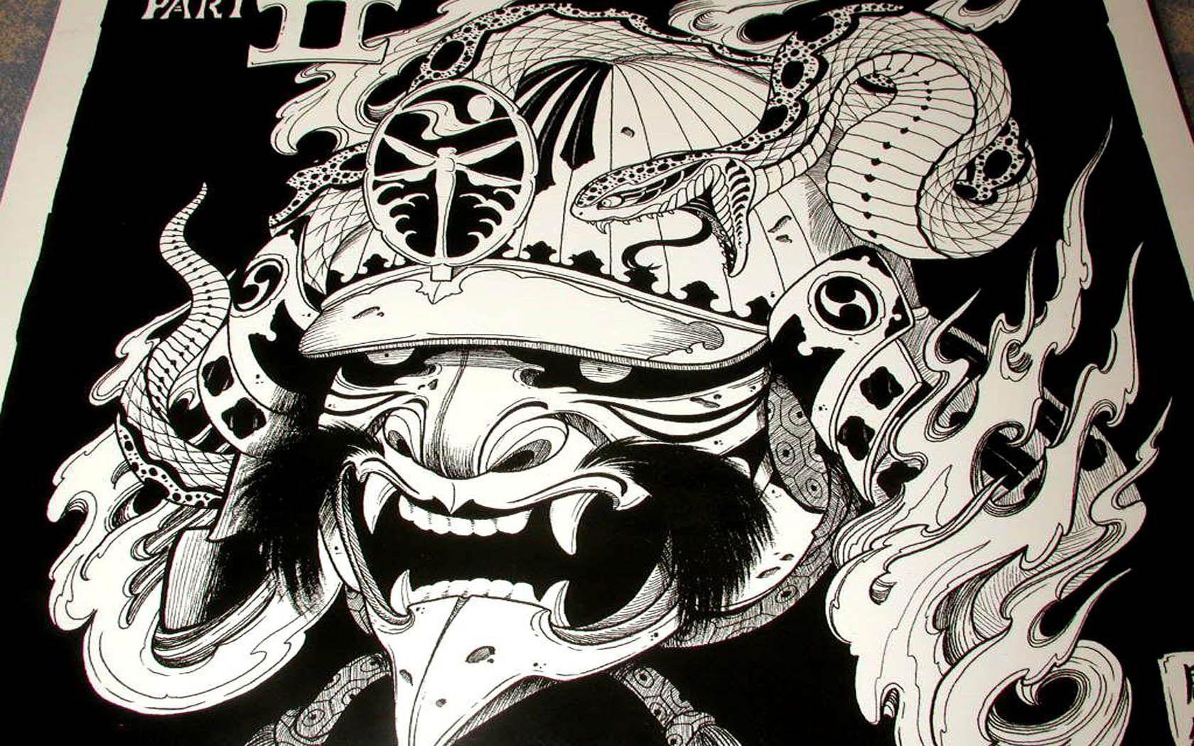 1680x1050 wallpaper ID: # old japanese warrior tatoo, resolution: 1600x1050 px
