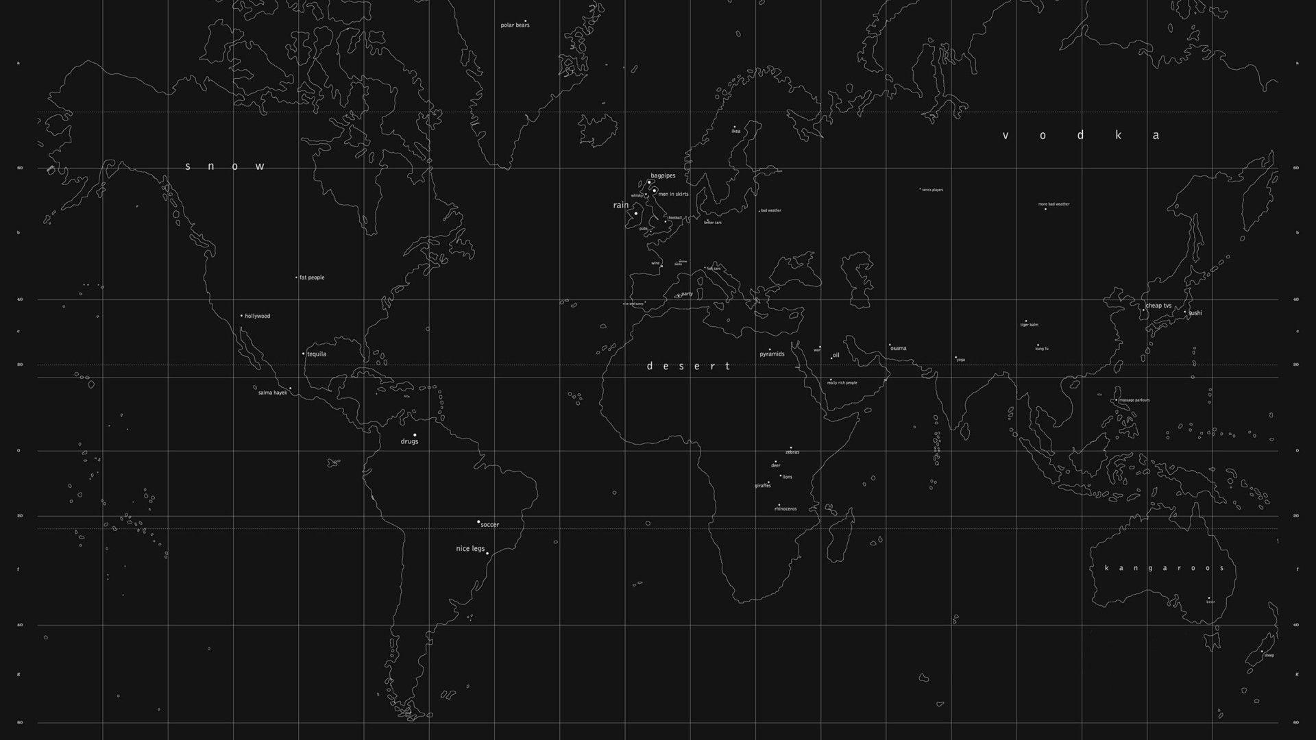 High Resolution Minimalist High Resolution World Map Vector