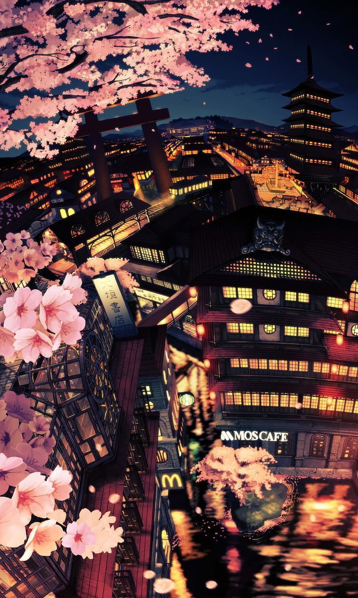 736x1230 drawn, japan, manga, sakura, HD