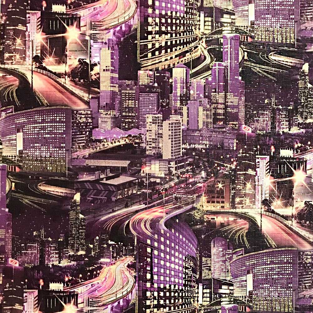 1000x1000 Purple Night Big City Capital Wallpaper