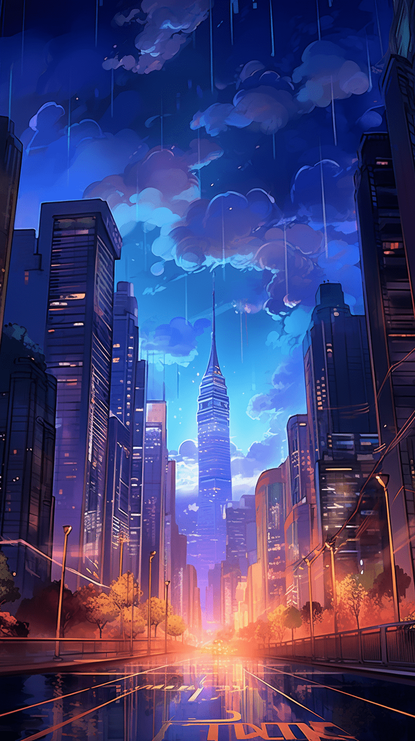 816x1456 Cityscape Backdrops Manhwa Wallpaper