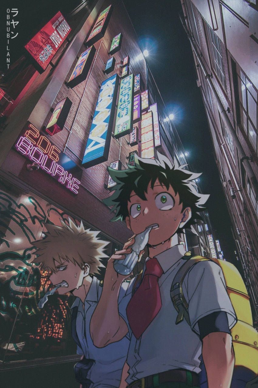 850x1280 Download free Deku And Kacchan In City