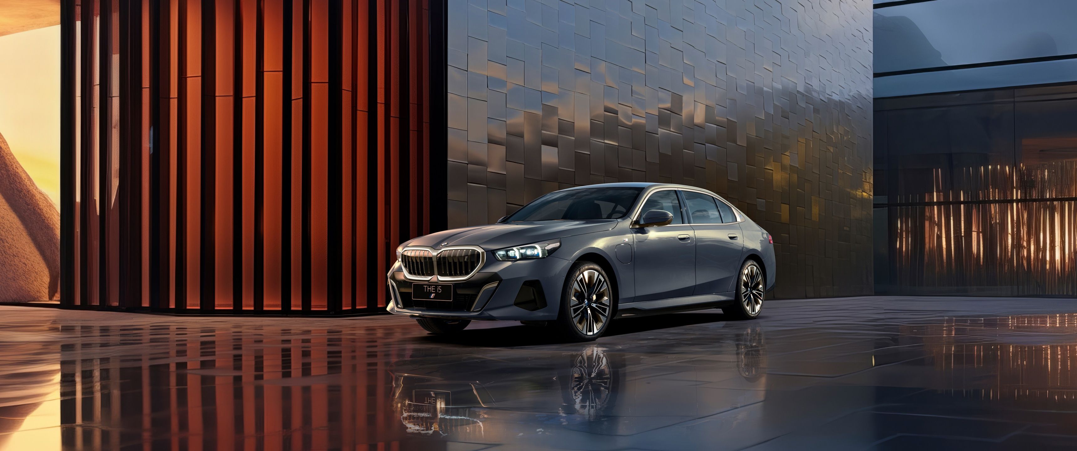 3440x1440 BMW i5 eDrive40L M Sport 2024 5K Wallpaper