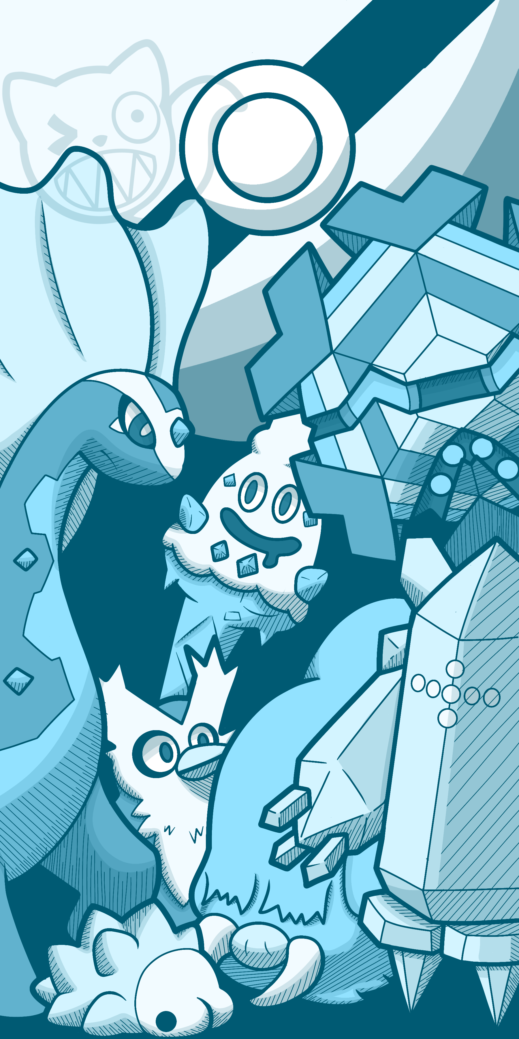 1800x3600 Ice Type Themed Phone Wallpaper, free