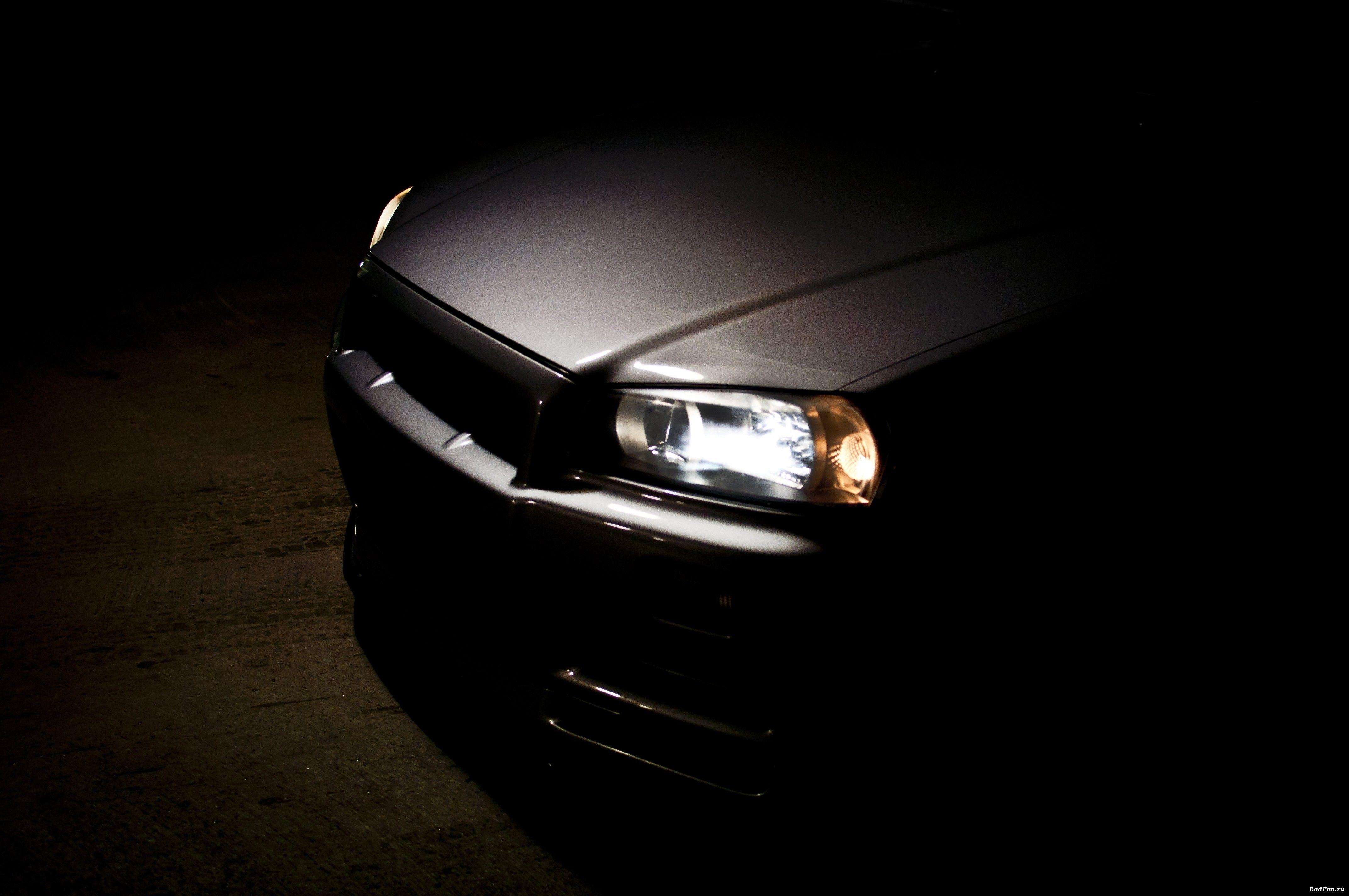 4288x2848 Night cars black cars jdm nissan skyline r34 gtt 4288x2848