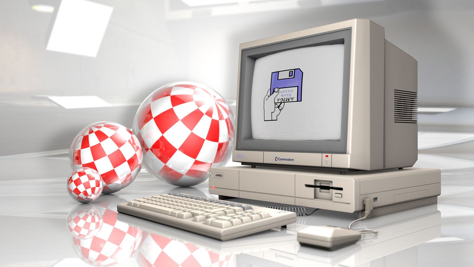 1600x900 Commodore Amiga A1000 with Keyboard