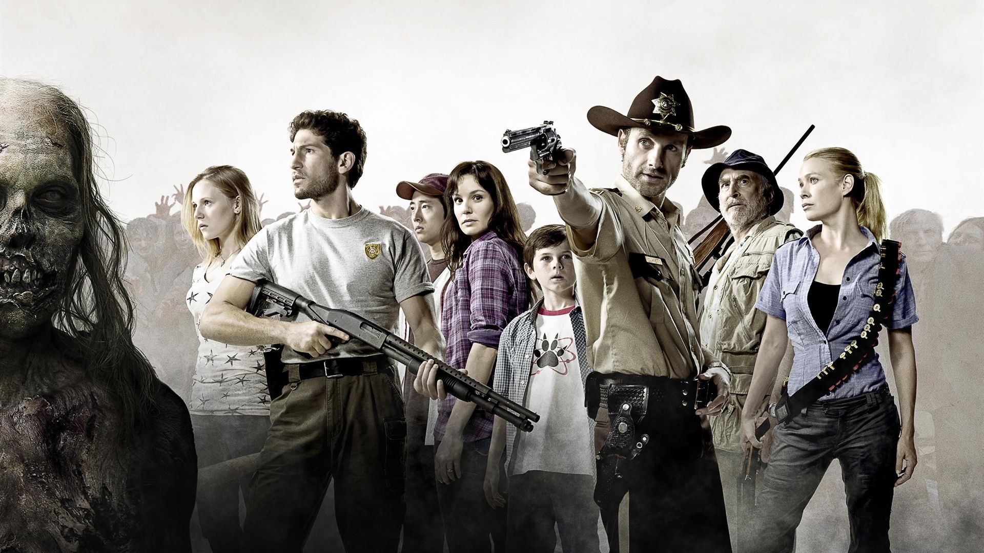 1920x1080 The Walking Dead HD Wallpaper: Iconic Cast of Survivorsx1080
